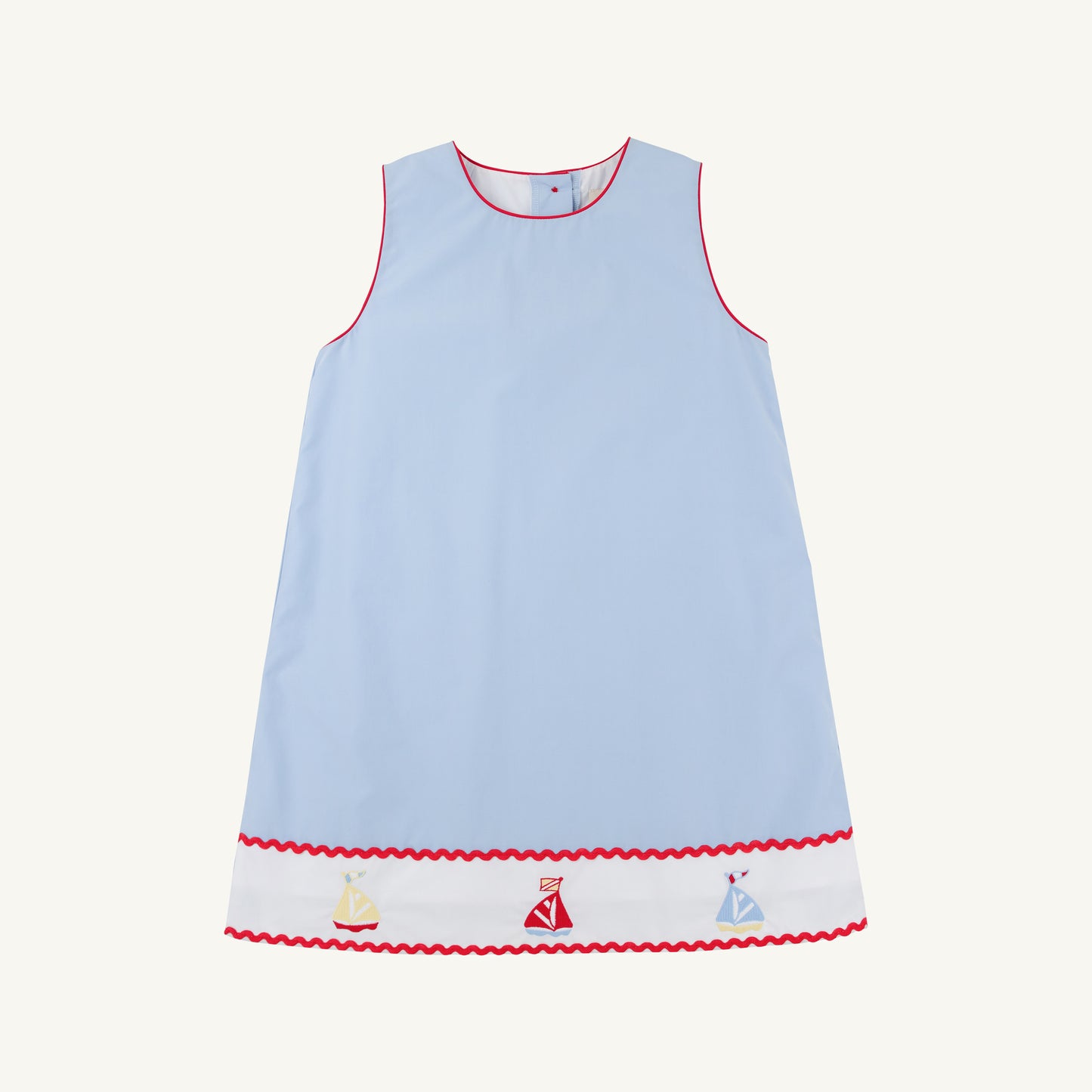 Annie Apron Dress Sailboats Beale Street Blue Worth Avenue White