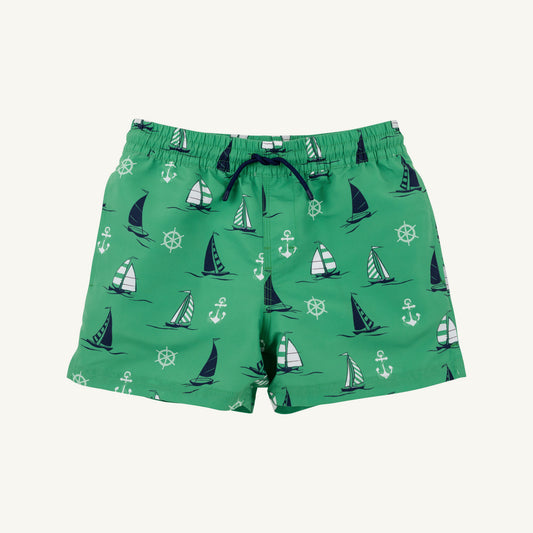 Tortola Swim Trunks Yacht to Join Us Kiawah Kelly Green Worth Avenue White
