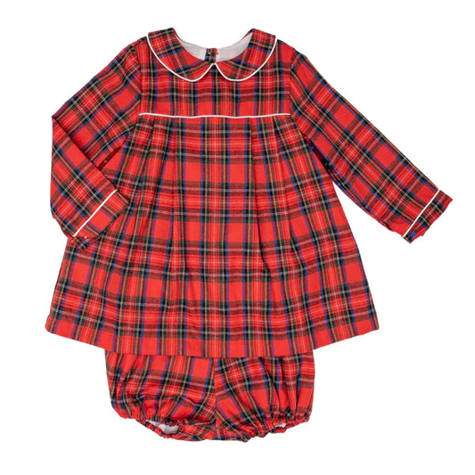 Kiera Red Checked Bloomer Set