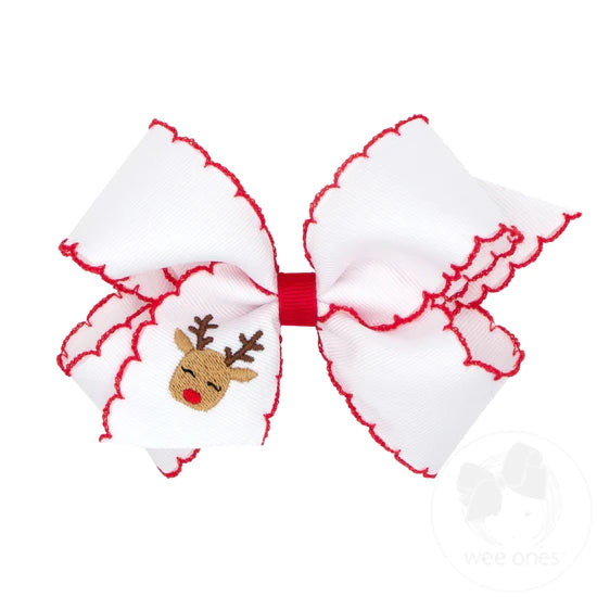 Grosgrain Bow w/Moonstitch Edge-Christmas