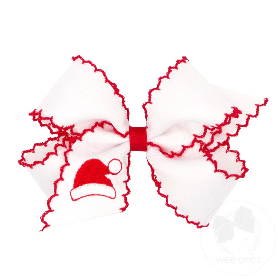 Grosgrain Bow w/Moonstitch Edge-Christmas