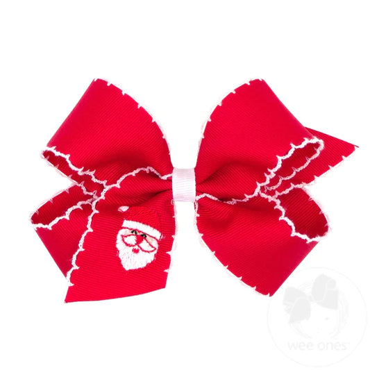 Grosgrain Bow w/Moonstitch Edge-Christmas