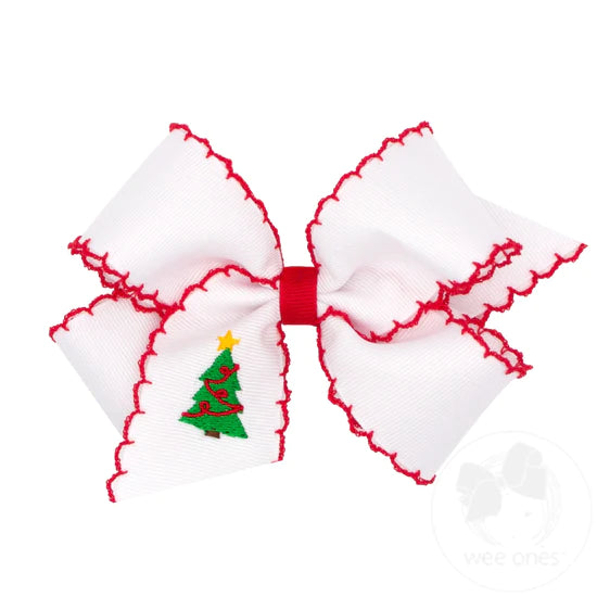 Grosgrain Bow w/Moonstitch Edge-Christmas