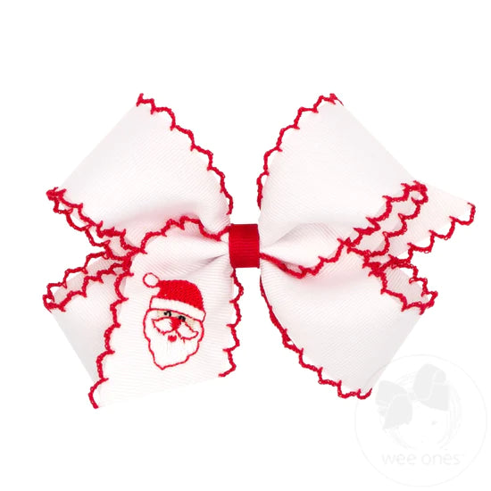 Grosgrain Bow w/Moonstitch Edge-Christmas