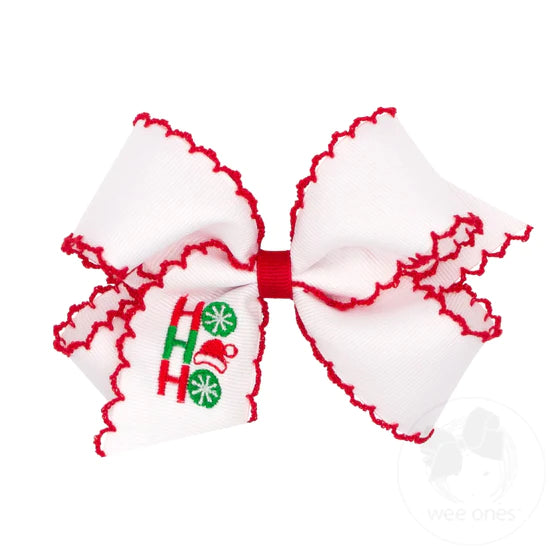 Grosgrain Bow w/Moonstitch Edge-Christmas